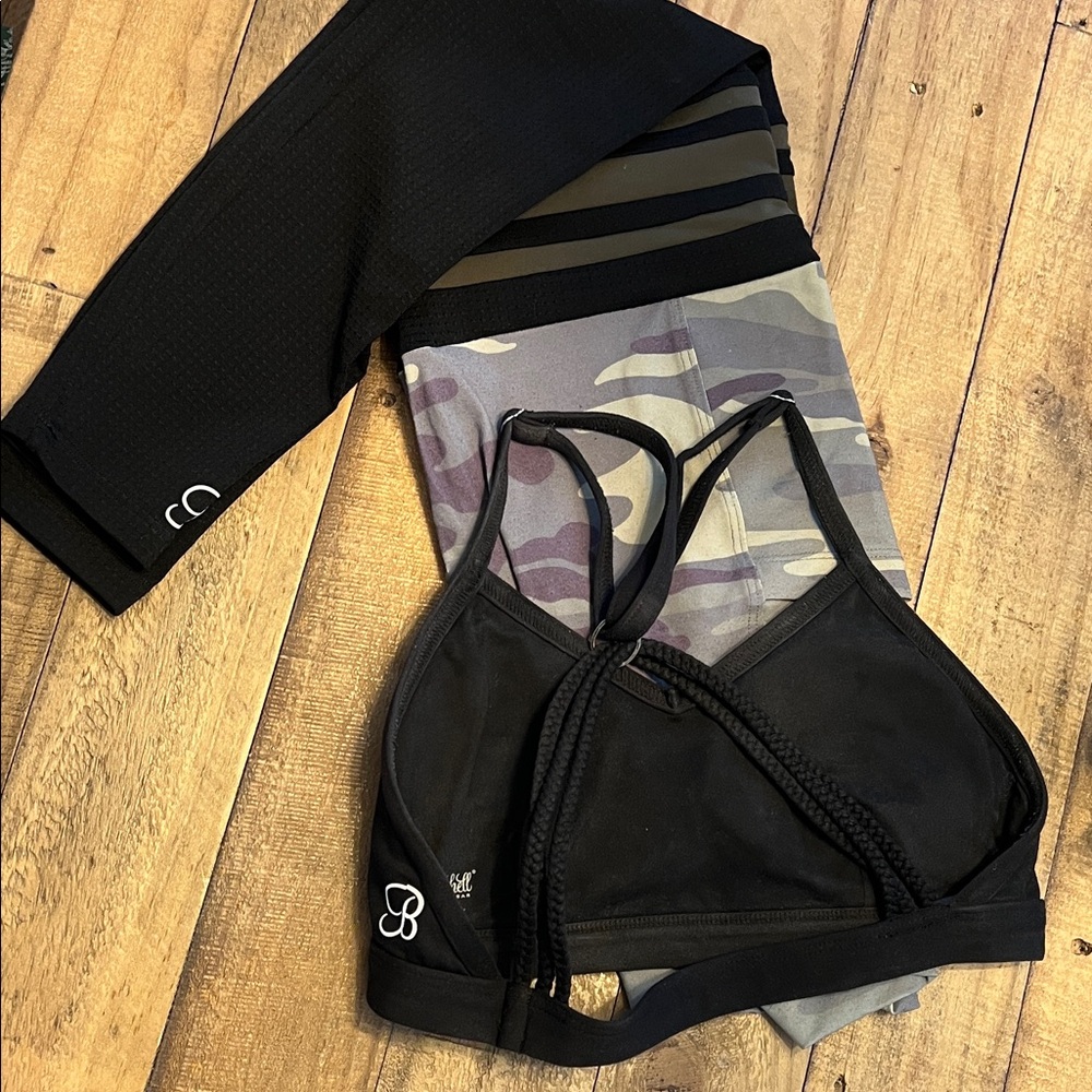 Bombshell Sportswear Black and Camouflage Leggings